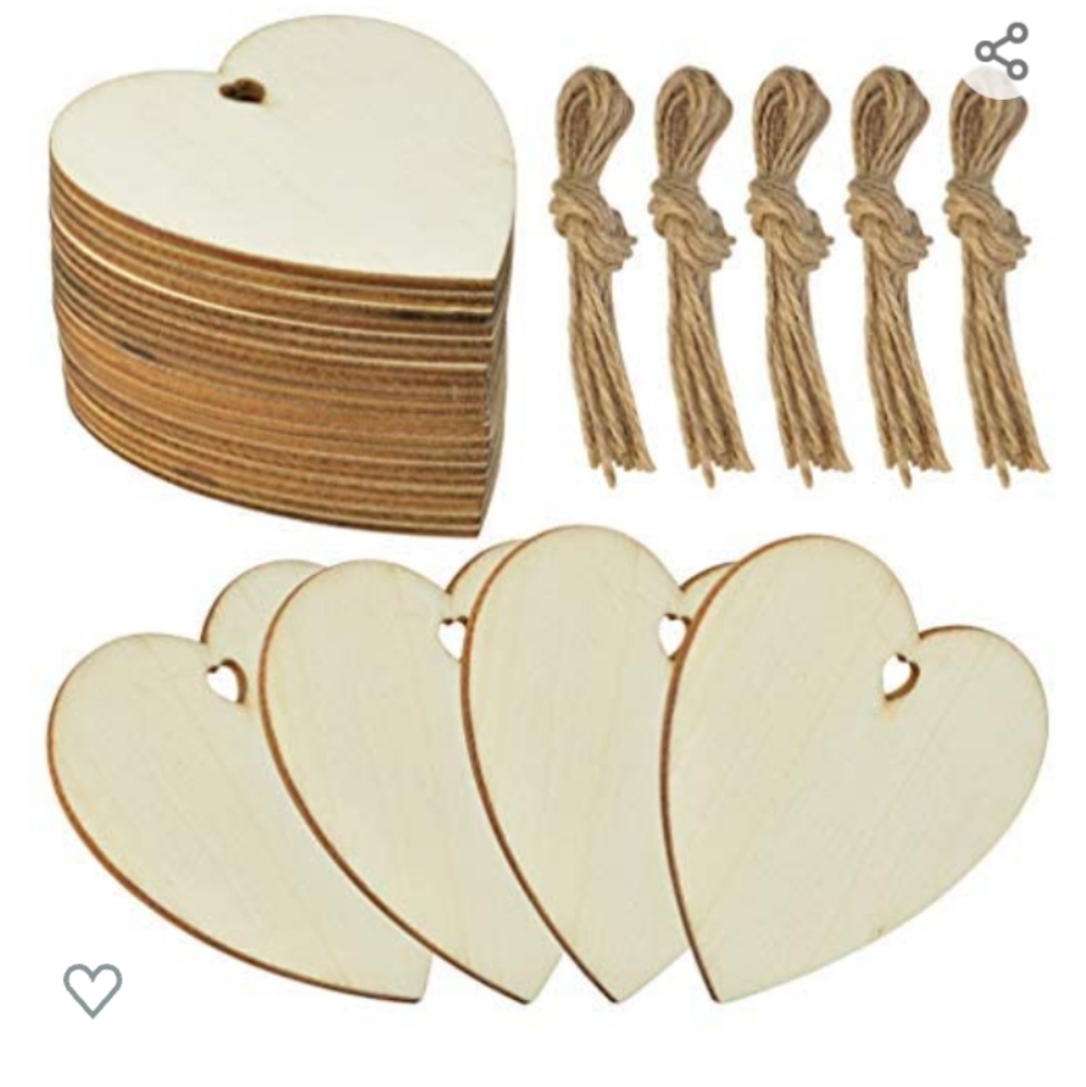 Wooden crafting hearts